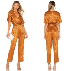 nwt // joie tau copper leopard jumpsuit